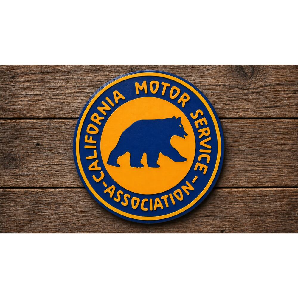 California Motor Service Association Road Sign Travel Highway Freeway Auto Club
